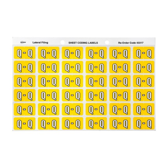 Q Side Tab Colour Coding Labels 43317