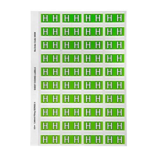 H Side Tab Colour Coding Labels 44508