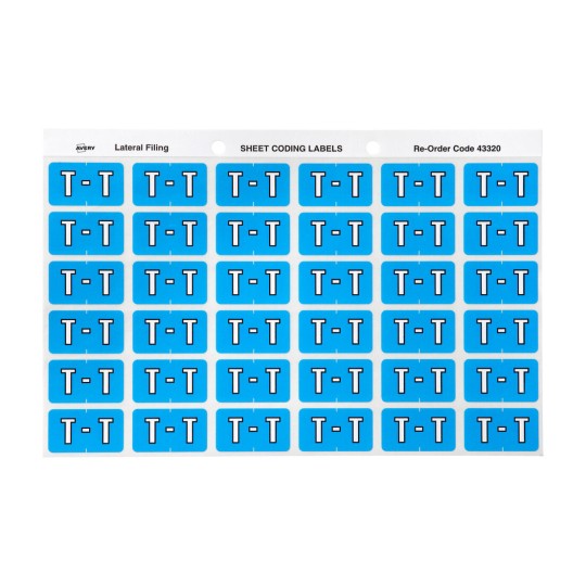 T Side Tab Colour Coding Labels 43320