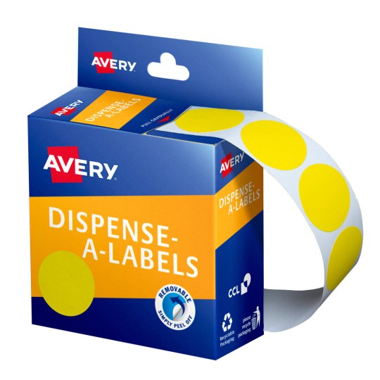 Yellow Dispenser Dot Stickers 937247