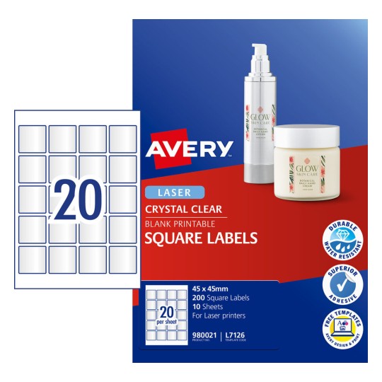 Avery L4745REV-25 Self-Adhesive Removable Labels 8 Labels Per A4 Sheet 
