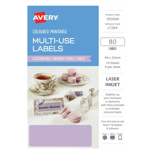 Lavender Purple Coloured Labels 393000