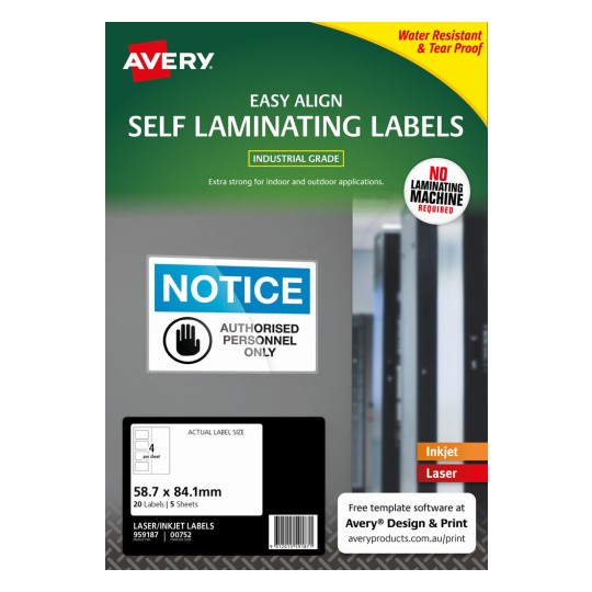 Self Laminating Labels 959187