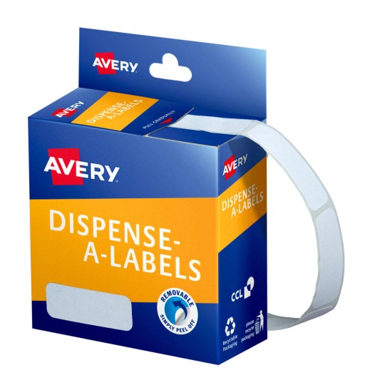 White Rectangle Dispenser Stickers 937210