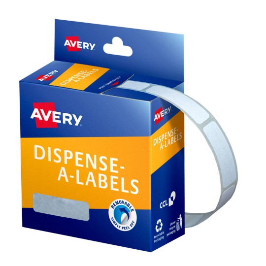 White Rectangle Dispenser Stickers 937304