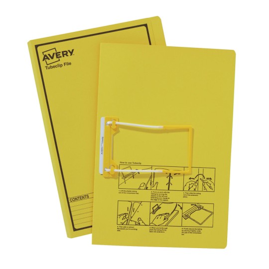 Yellow Tubeclip File with Black Print 84442