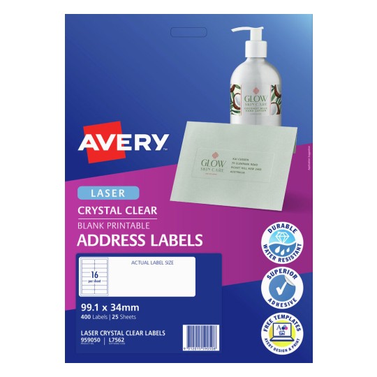 Crystal Clear Address Labels 959050