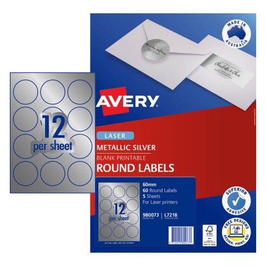 Avery Silver Round Labels | 980073 | Avery Australia