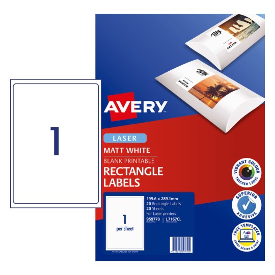 Matt Photo Quality Multi-Purpose Labels 959770 Content: 20 Labels / 20 Sheets