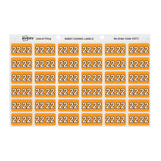 22 Side Tab Colour Coding Labels 43372