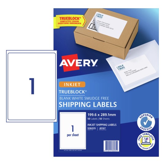 Shipping Labels with Trueblock 936035 Content: 50 Labels / 50 Sheets