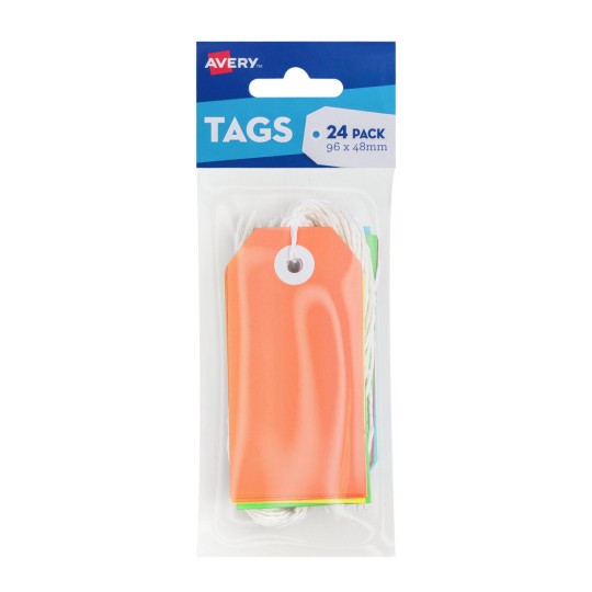 Bright Multi-Colour Tags with String 13206