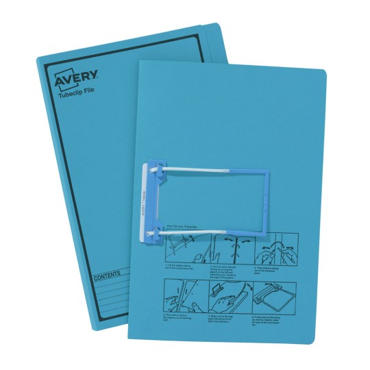 Blue Tubeclip File with Black Print 88422