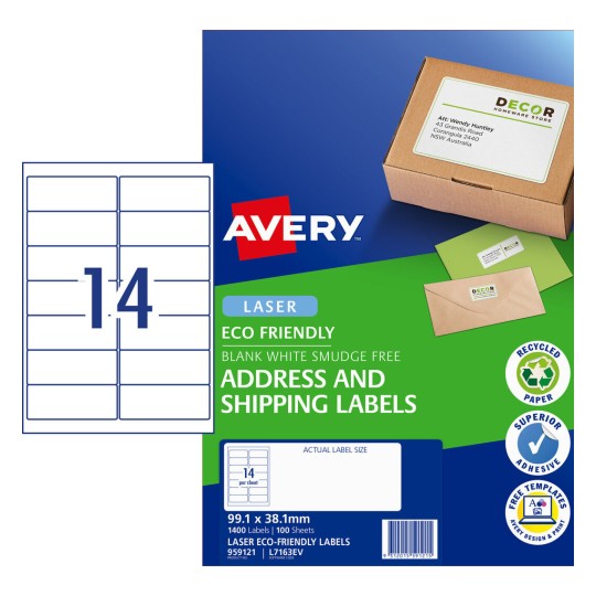 Eco Friendly Labels 959121 Content: 1400 Labels / 100 Sheets