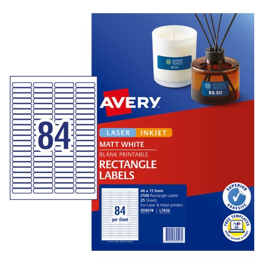 Permanent Multi-purpose Labels 959018 Content: 2100 Labels / 25 Sheets