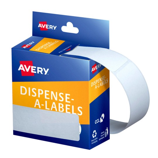White Rectangle Dispenser Stickers 937226
