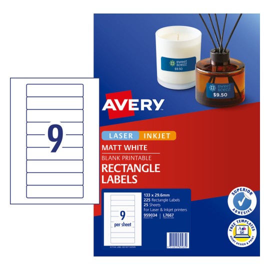 Avery Adhesive Printable Vinyl Signs - 5 inch Width x 7 inch Length - Permanent Adhesive - Rectangle - Laser - Yellow - Vinyl - 1 / Sheet - 15 Total