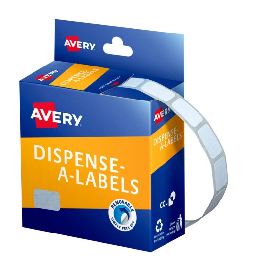 White Rectangle Dispenser Stickers 937303