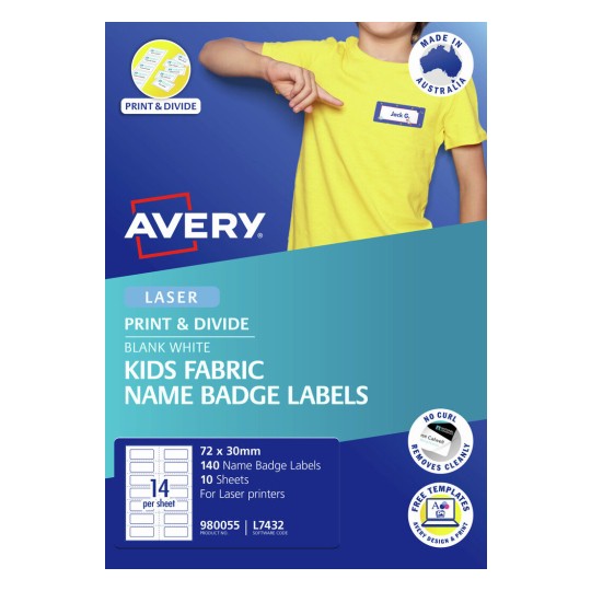 Kids Fabric Print & Divide Name Badge Labels 980055