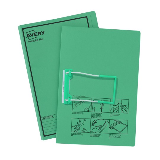 Green Tubeclip File with Black Print 84432