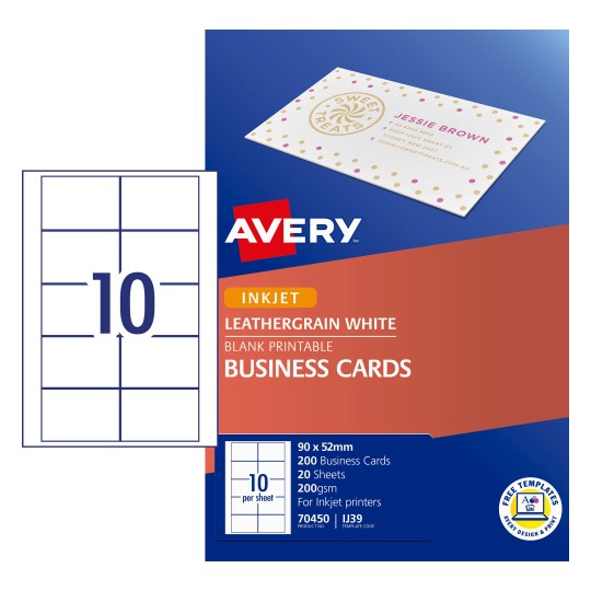 Blank Business Cards Print Your Own Paper Avery Australia