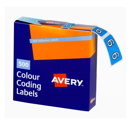 6 Side Tab Colour Coding Labels 43246