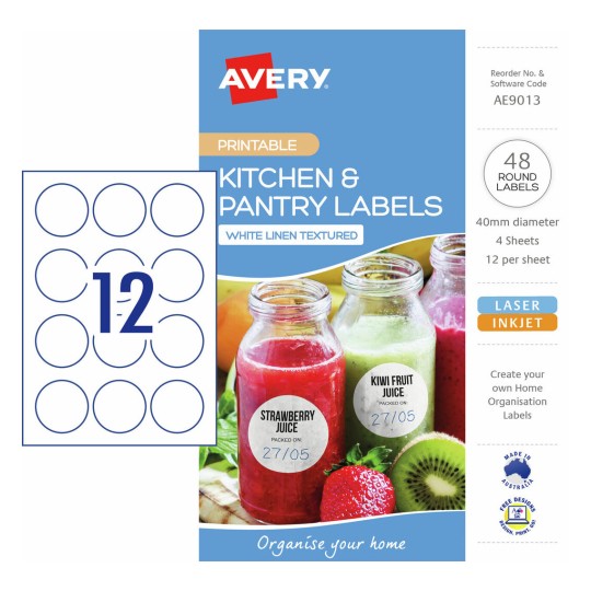 Kitchen & Pantry Labels AE9013 Content: 48 Labels / 4 Sheets