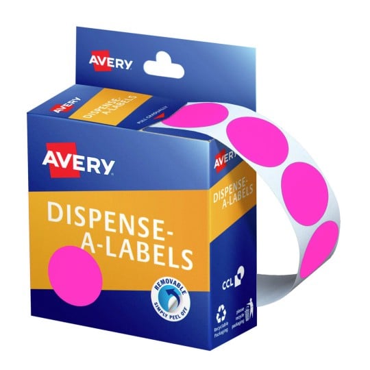 Fluoro Pink Dispenser Dot Stickers 937372