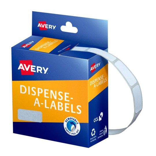 White Rectangle Dispenser Stickers 937206