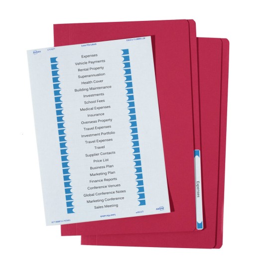 Red Manilla Folder with Labels 88312