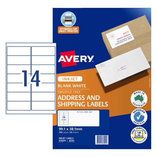 Quick Peel Address Labels with Sure Feed 936094 Content: 700 Labels / 50 Sheets