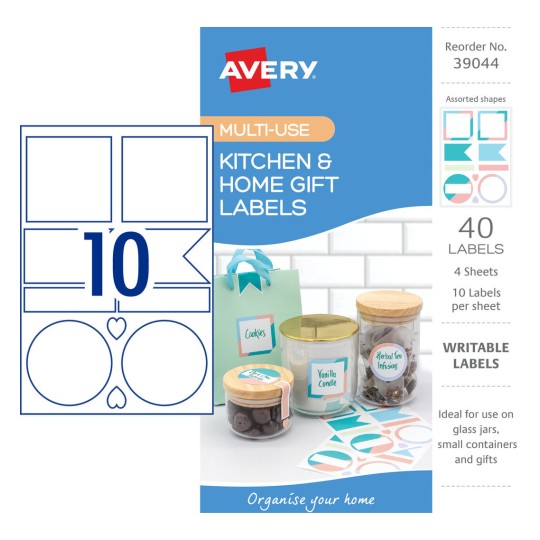 Kitchen & Home Gift Labels 39044 Content: 40 Labels / 4 Sheets