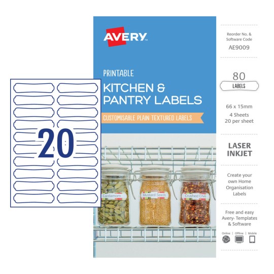 Kitchen & Pantry Labels AE9009 Content: 80 Labels / 4 Sheets