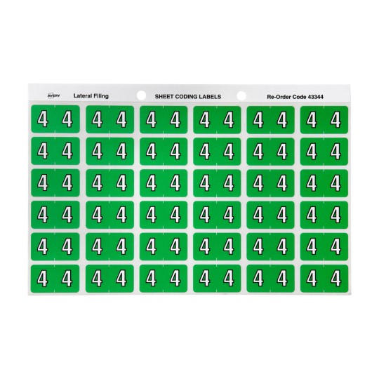 4 Side Tab Colour Coding Labels 43344