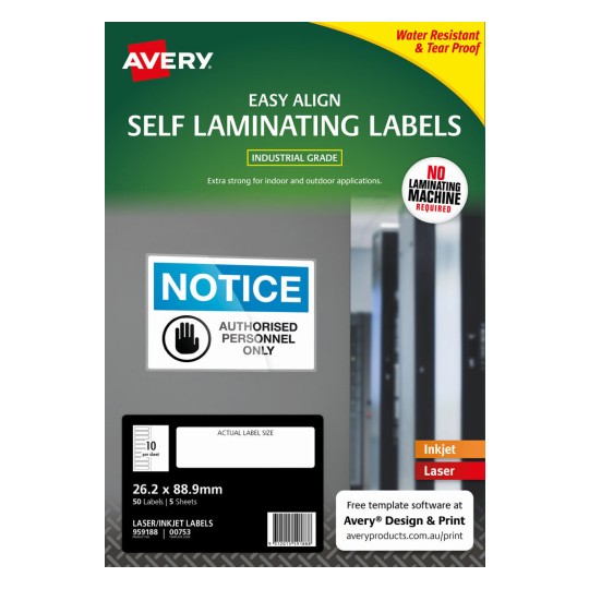 Self Laminating Labels 959188