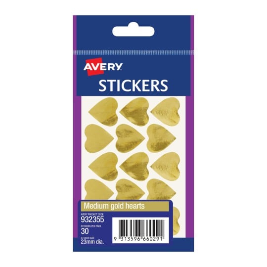 Gold Heart Stickers 932355