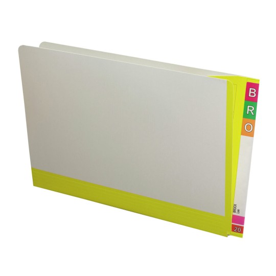 White Fullvue Self Lateral File with Yellow Tab & Spine 165715YEL