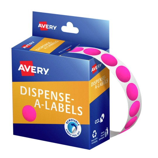Fluoro Pink Dispenser Dot Stickers 937370