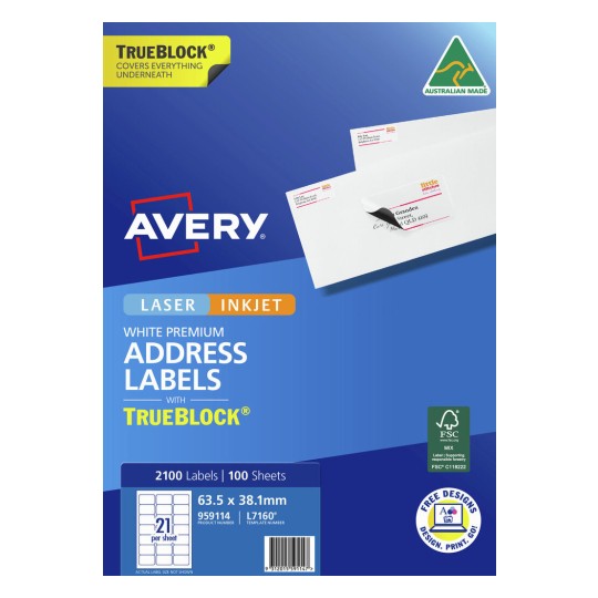 Premium Address Labels with Trueblock® | 959114 | Avery