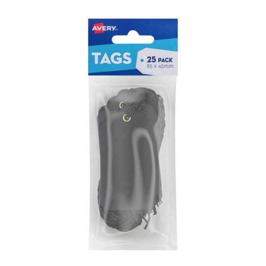 Black Scallop Tags with String 13208