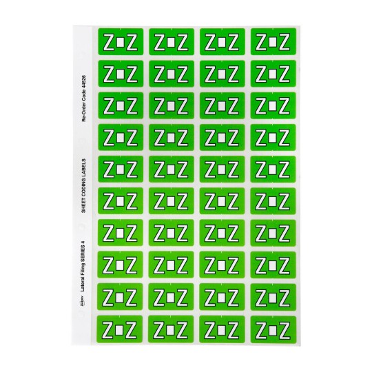 Z Side Tab Colour Coding Labels 44526