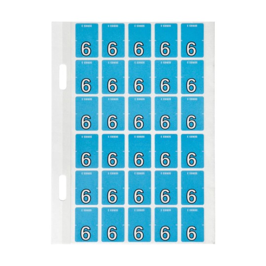 6 Top Tab Colour Coding Labels 44206
