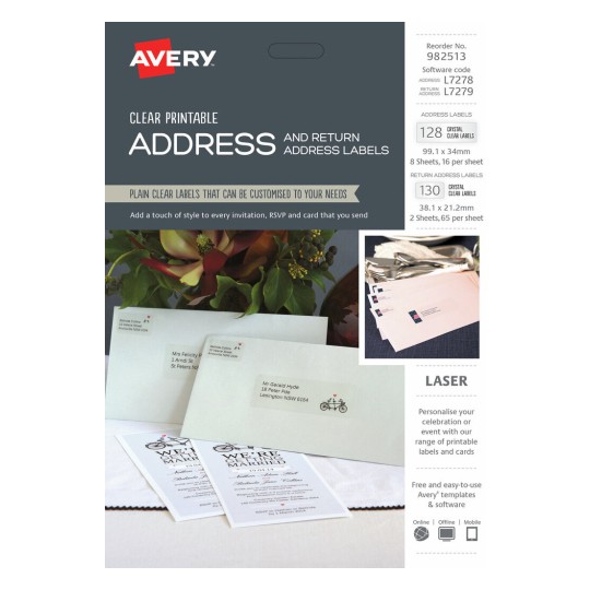 Clear Address labels Kit 982513
