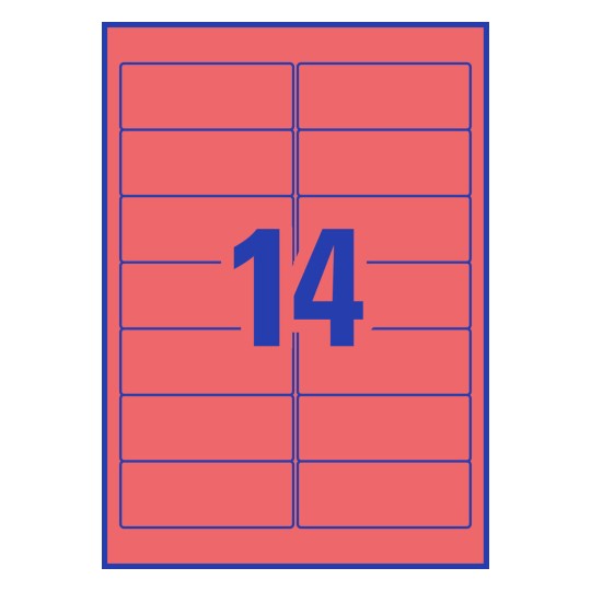 Avery Coral Coloured Labels 959424 99.1 x 38.1 mm