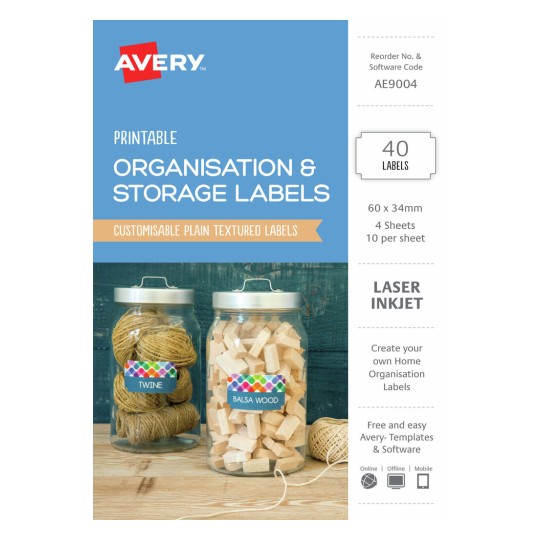 Organisation & Storage Labels AE9004