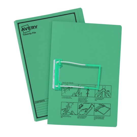 Green Tubeclip File with Black Print 88432