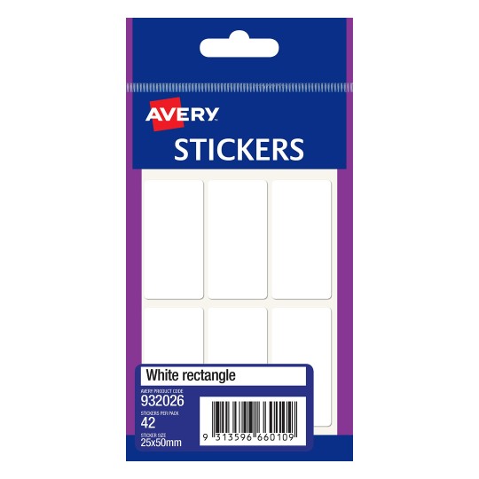White Rectangle Stickers 932026 Avery Australia White Rectangle Stickers 932026 Avery Australia
