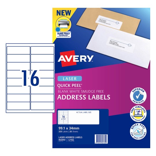 Quick Peel Address Labels with Sure Feed | 952002 | Avery Australia