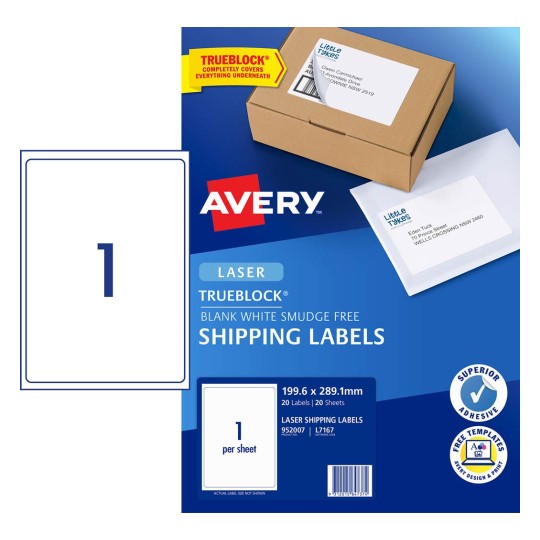 Shipping Labels With Trueblock 952007 Avery Australia - Avery label 6 per page