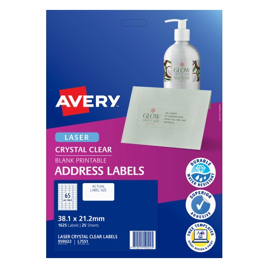 Crystal Clear Address Labels | 959022 | Avery Australia